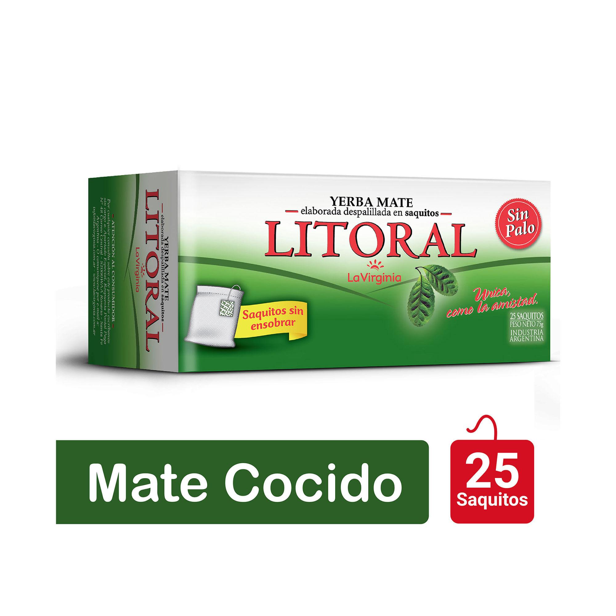 MATE COCIDO LITORAL S/SOBRE x 25u