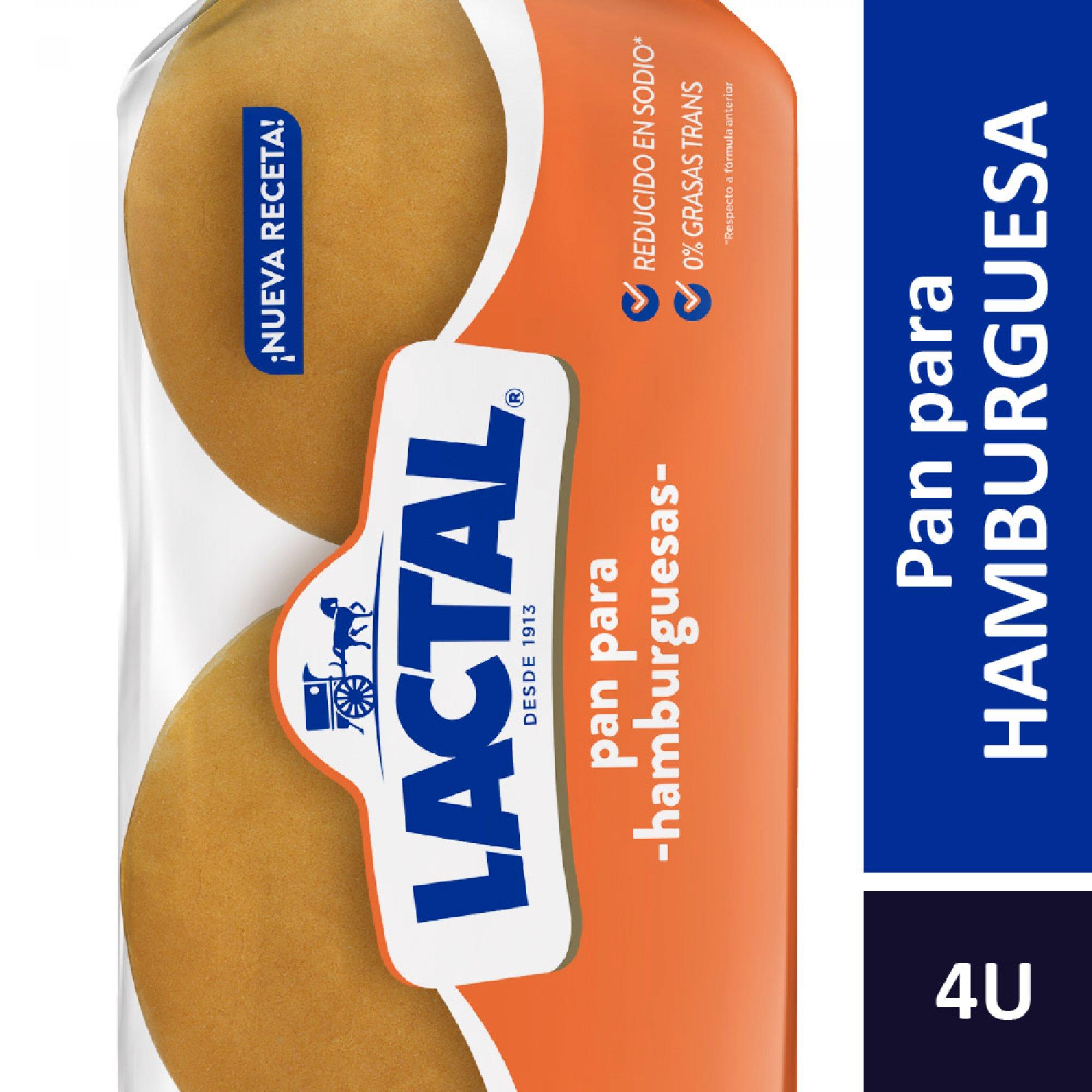 PAN HAMBURGUESA LACTAL x 210g