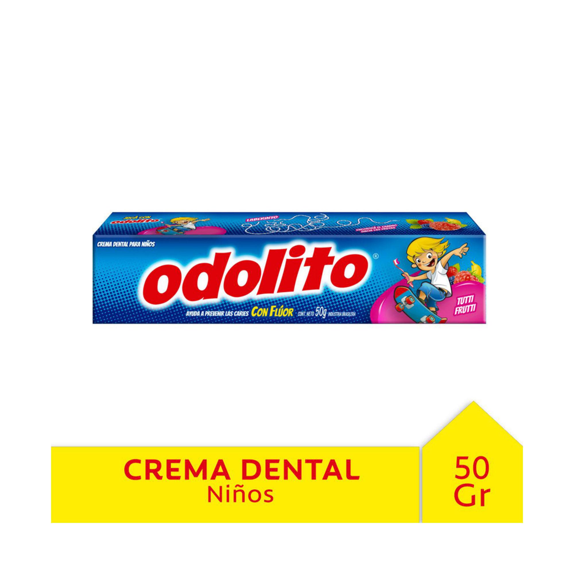 CREMA DENTAL ODOLITO CON FLUOR TUTTI FRUTTI X50G