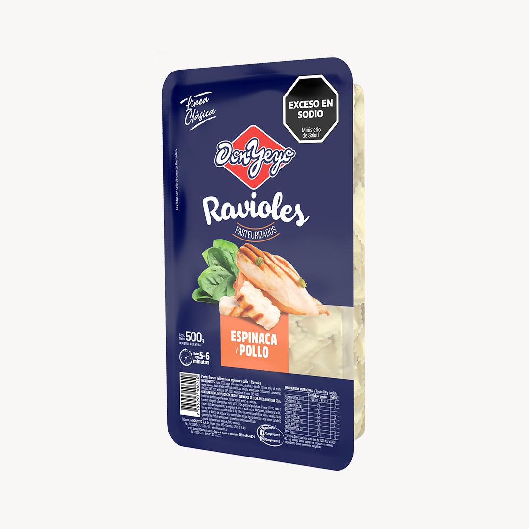 RAVIOLES POLLO Y ESPINACA DON YEYO x 500g