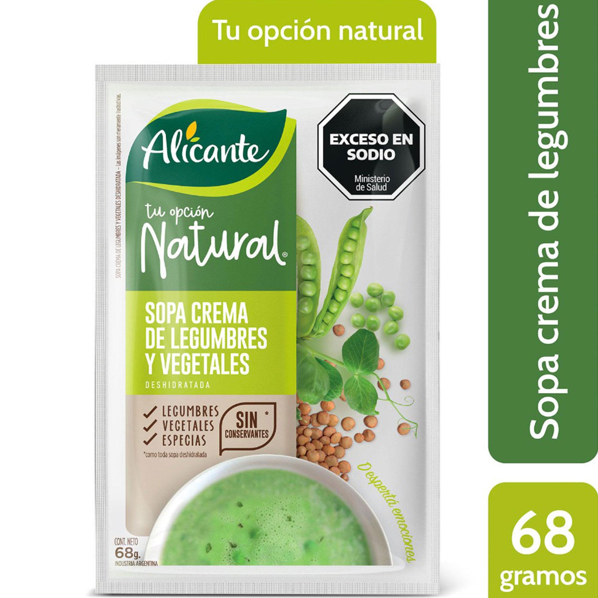SOPA NATURAL CREMA LEGUMBRES Y VEGETALES ALICANTE 68gr