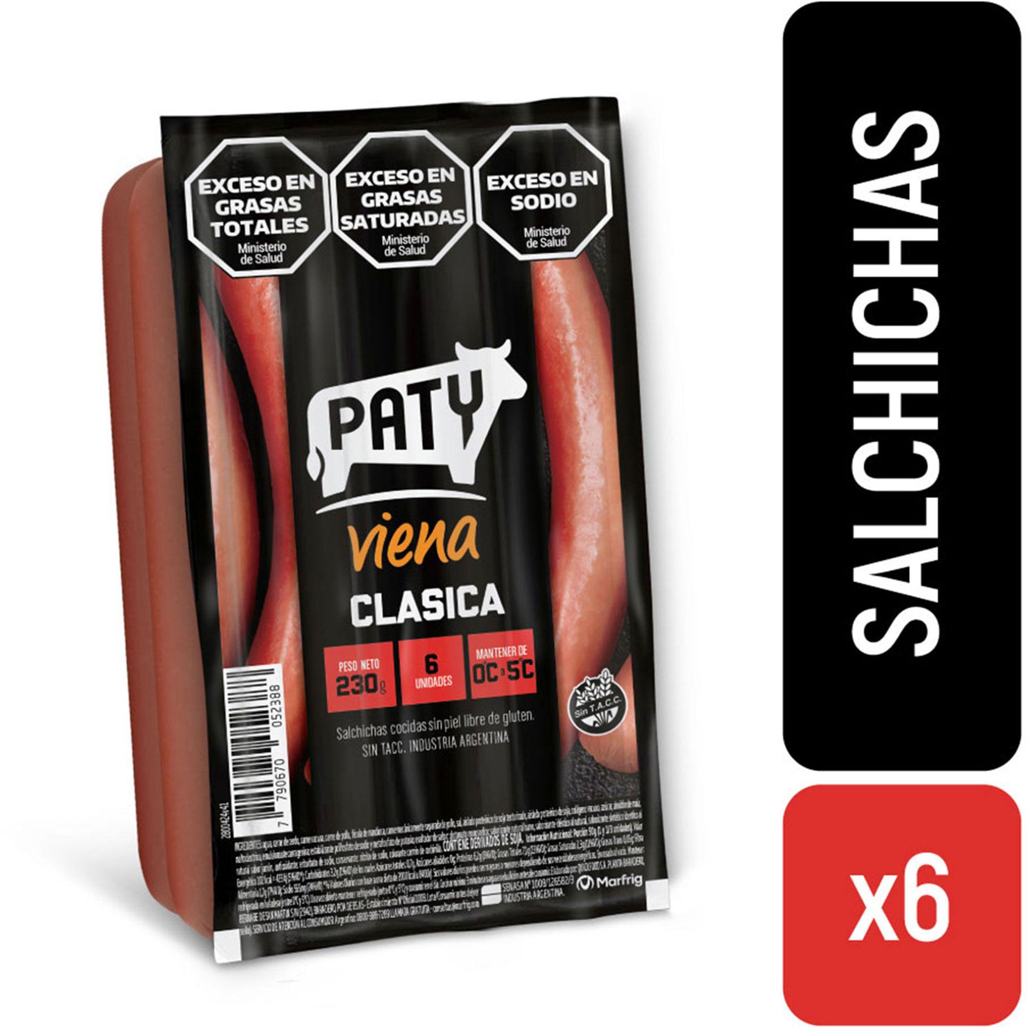 SALCHICHAS CLASICAS PATY x 6U
