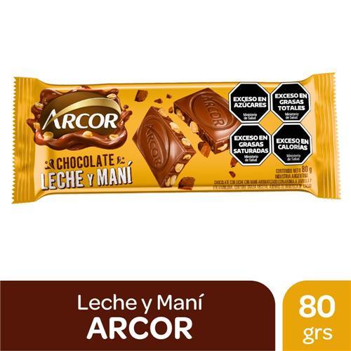 CHOCOLATE ARCOR LECHE Y MANI X 80GRS