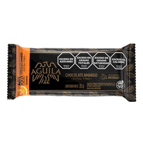 CHOCOLATE AGUILA 60% CACAO C/NARANJA X70GRS