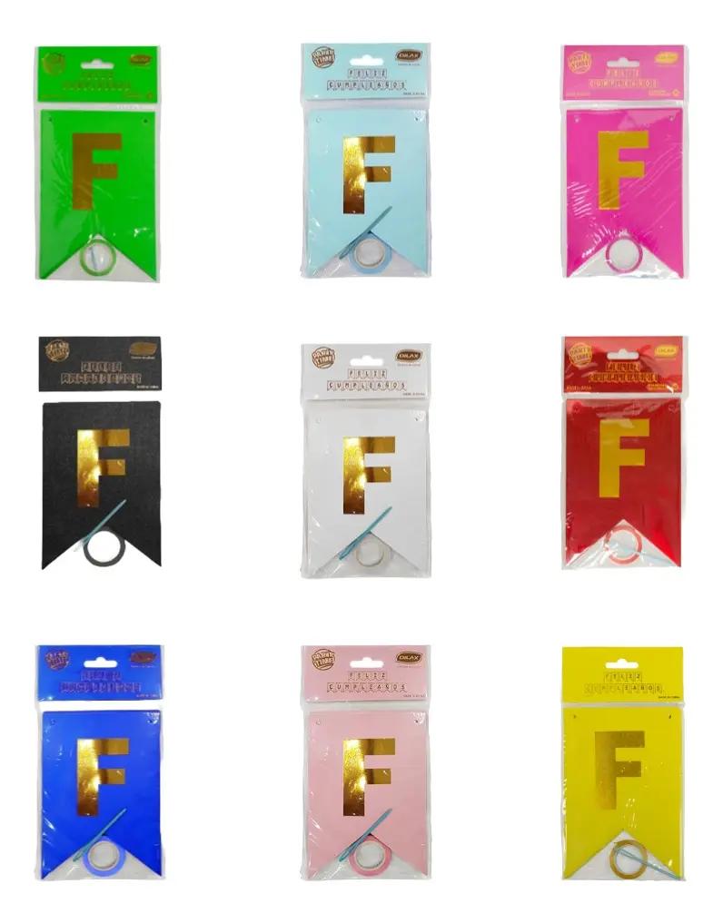 BANDERIN FELIZ CUMPLEAÑOS COLORES