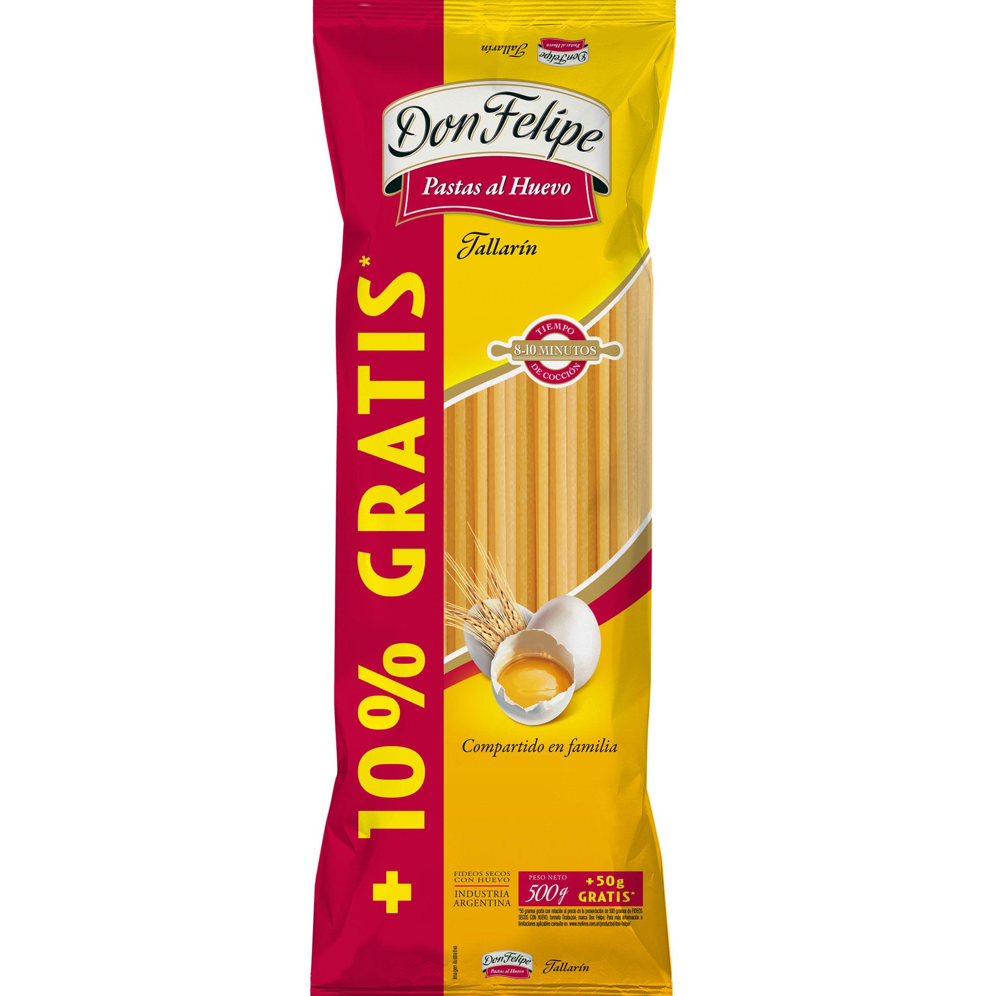 FIDEOS TALLARIN DON FELIPE 500gr + 50gr