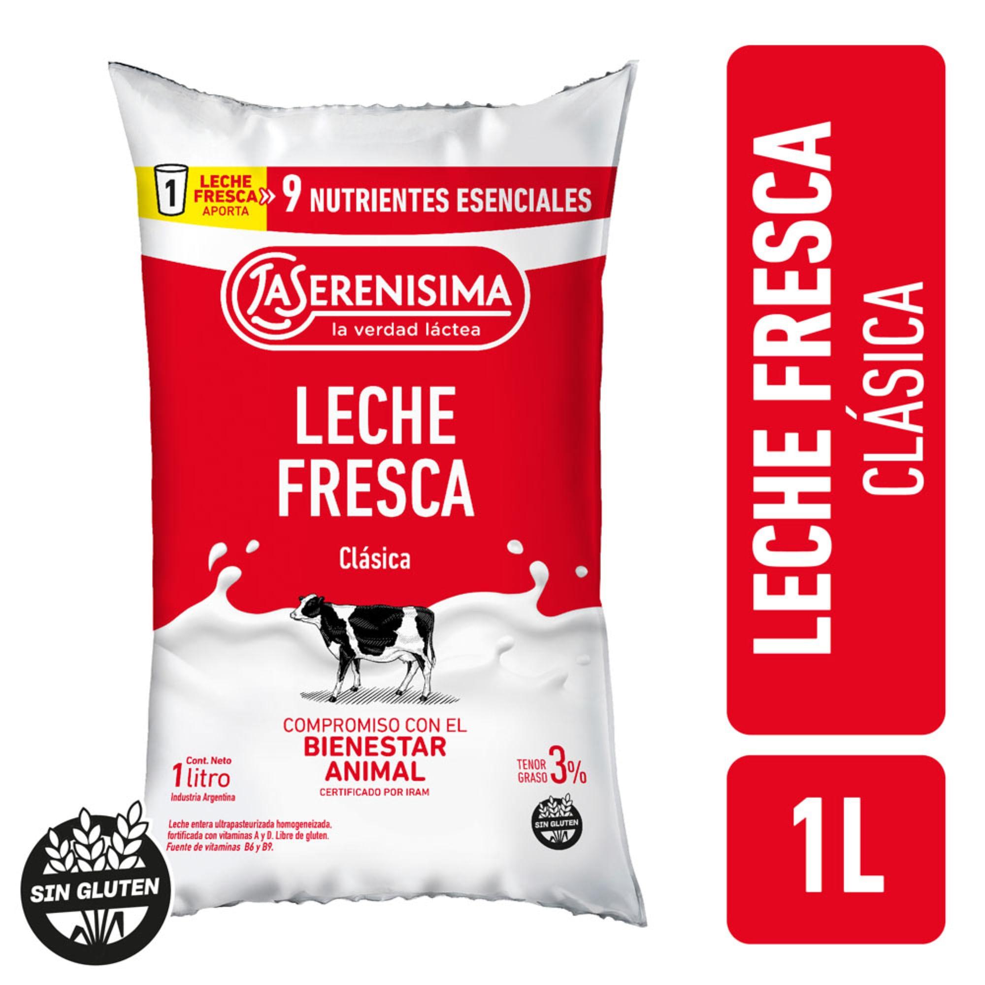 LECHE LA SERENISIMA ENTERA MULTIDEF 3% SACHET x 1l
