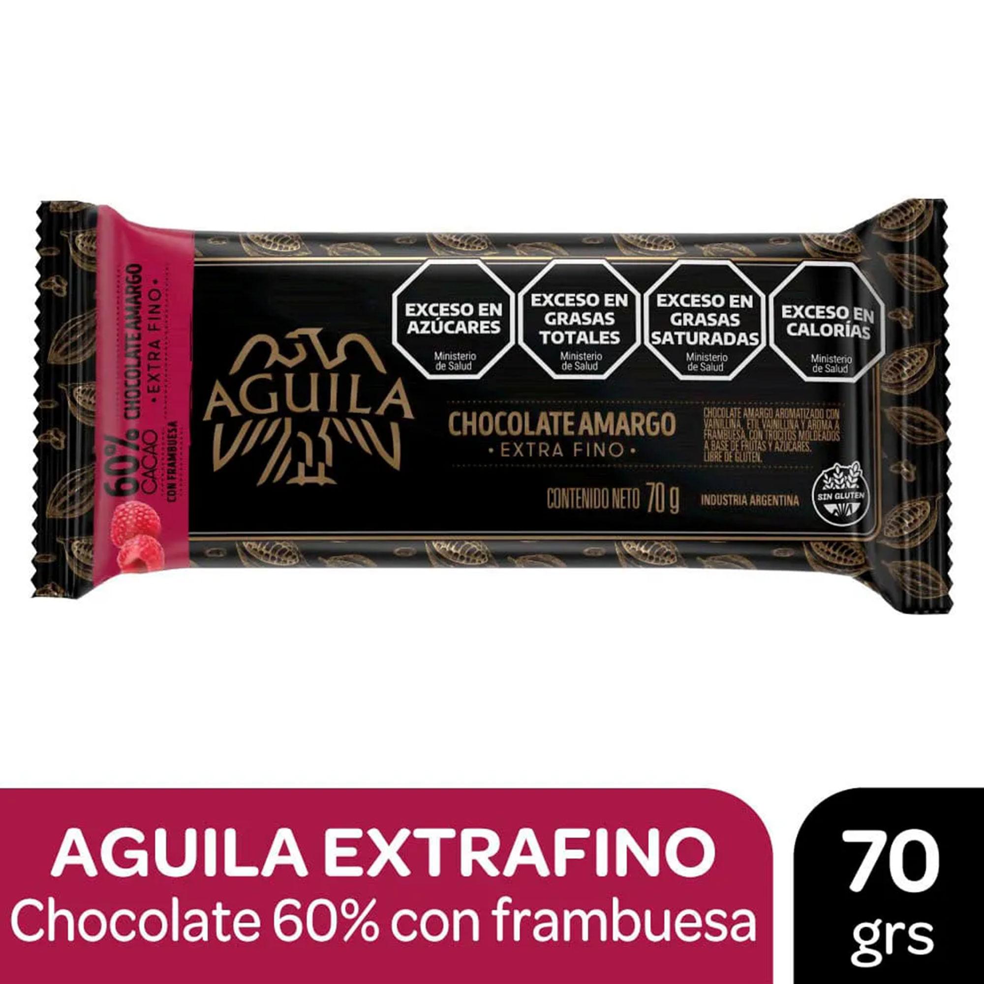 CHOCOLATE AMARGO 60% C/FRAMB AGUILA X 70GRS