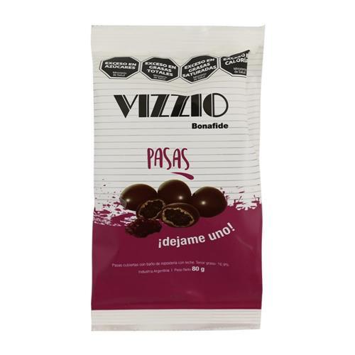 PASAS UVA C/CHOCOLATE VIZZIO 80g