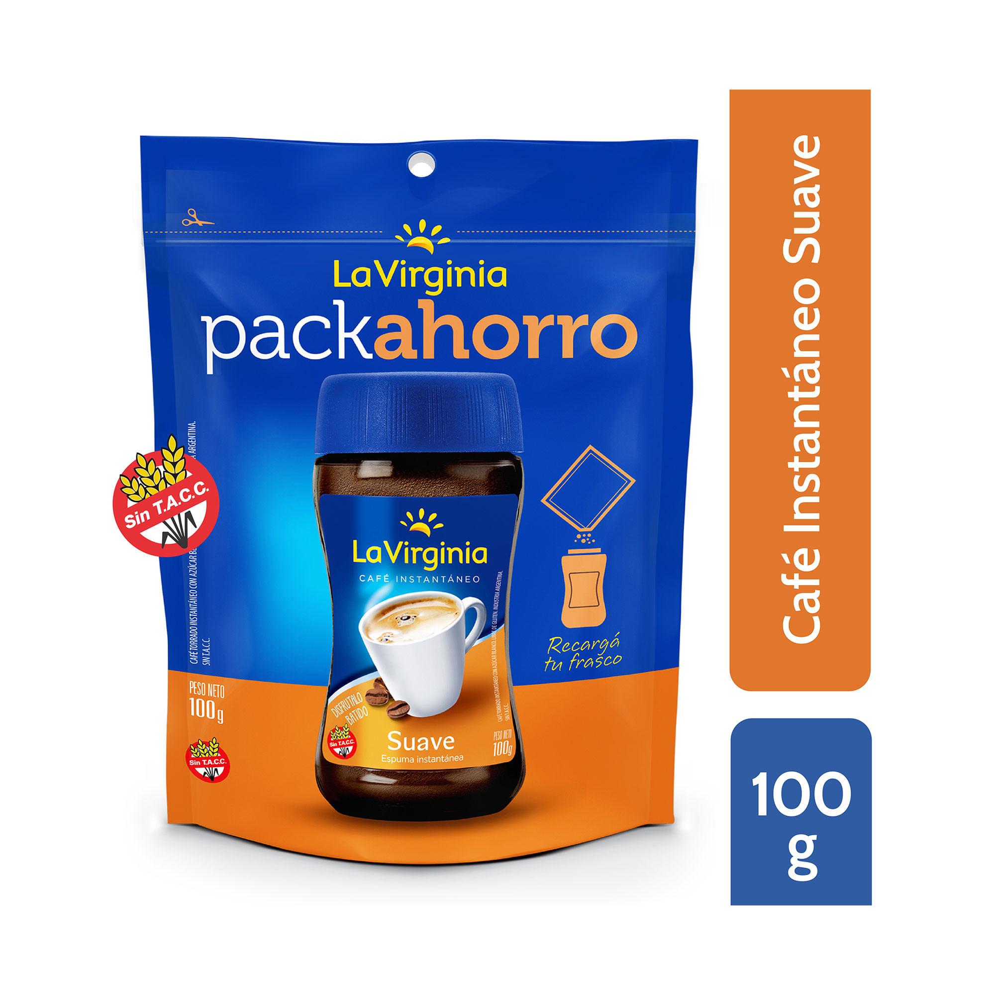 CAFE INSTANTANEO SUAVE ESPUMA LA VIRGINIA DOY PACK x100grs