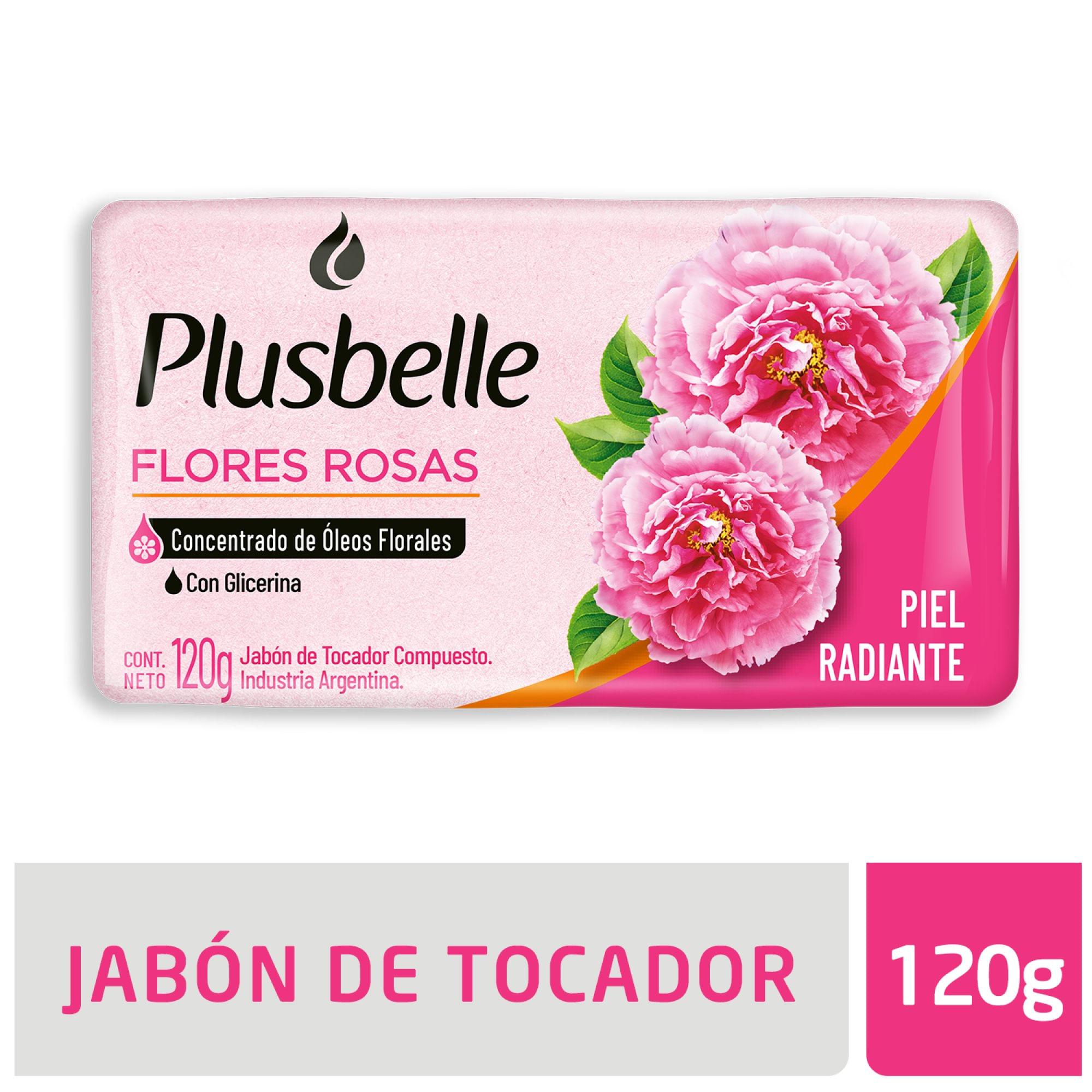 JABON TOCADOR FLORES ROSAS PLUSBELLE X 120G