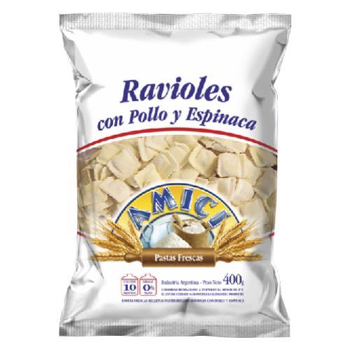 RAVIOLES POLLO Y ESPINACA AMICI x 400g