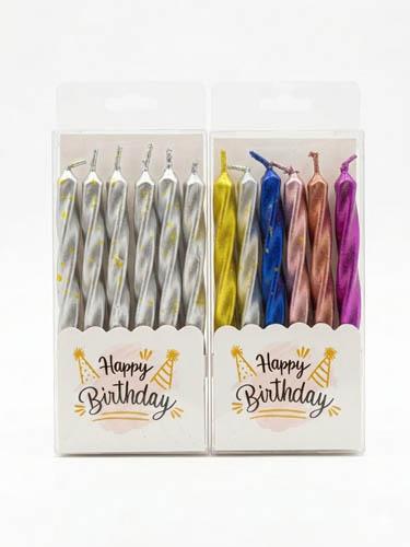VELA FELIZ CUMPLEAÑOS NEGRA/DORADA