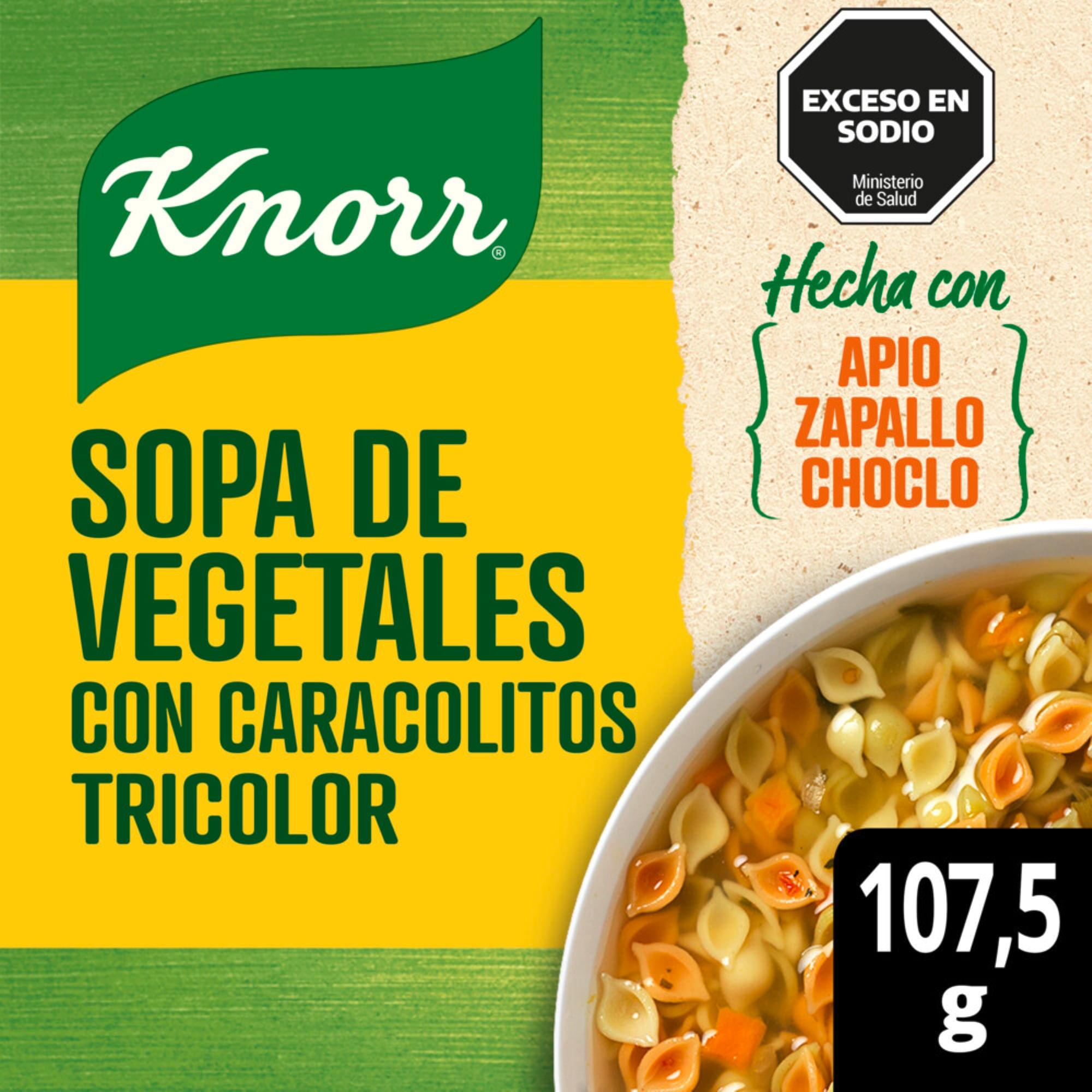 SOPA DE VEGETALES C/CARACOLITOS TRICOLOR KNORR x 107.5g