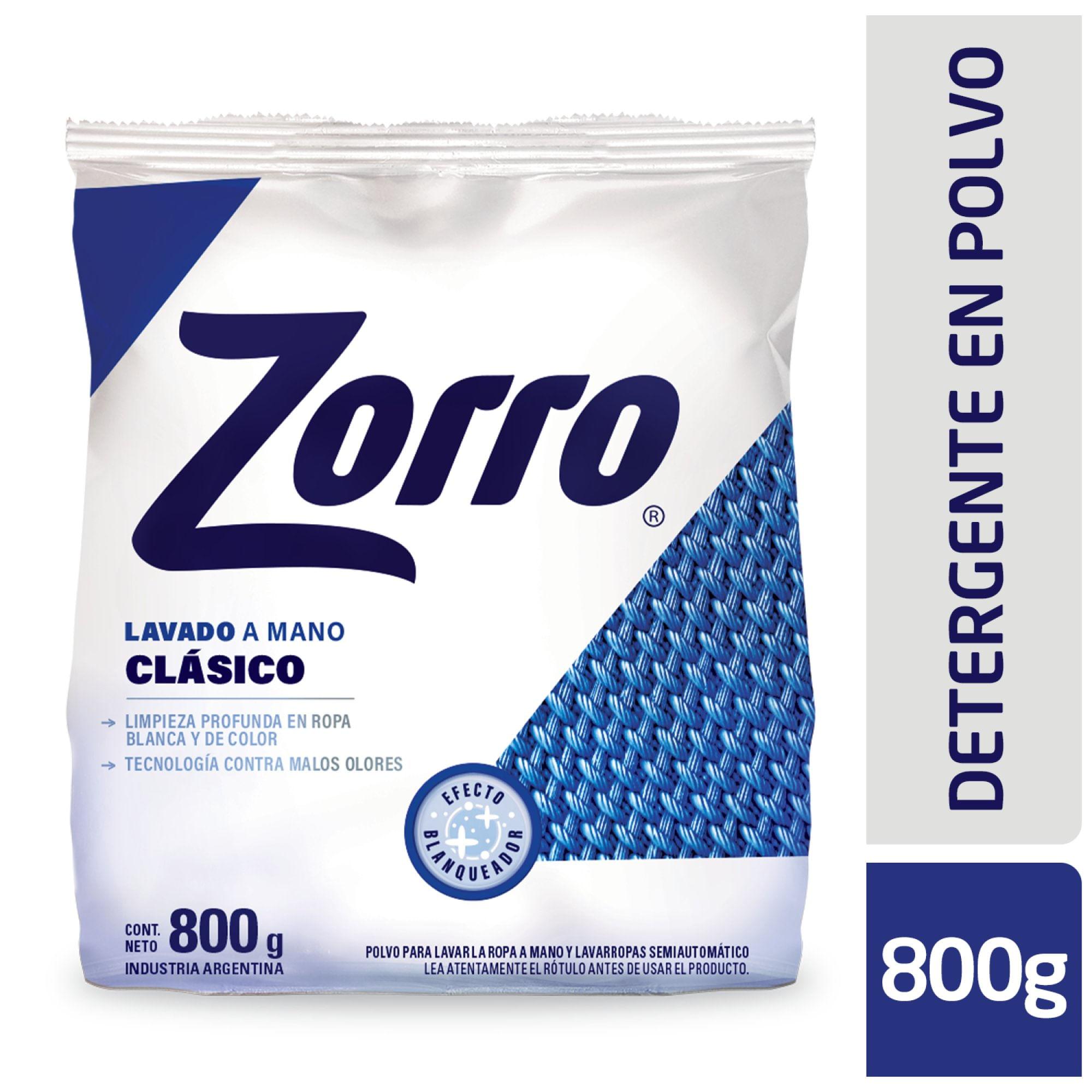 JABON EN POLV LAVADO A MANO CLASIC ZORRO 800gr