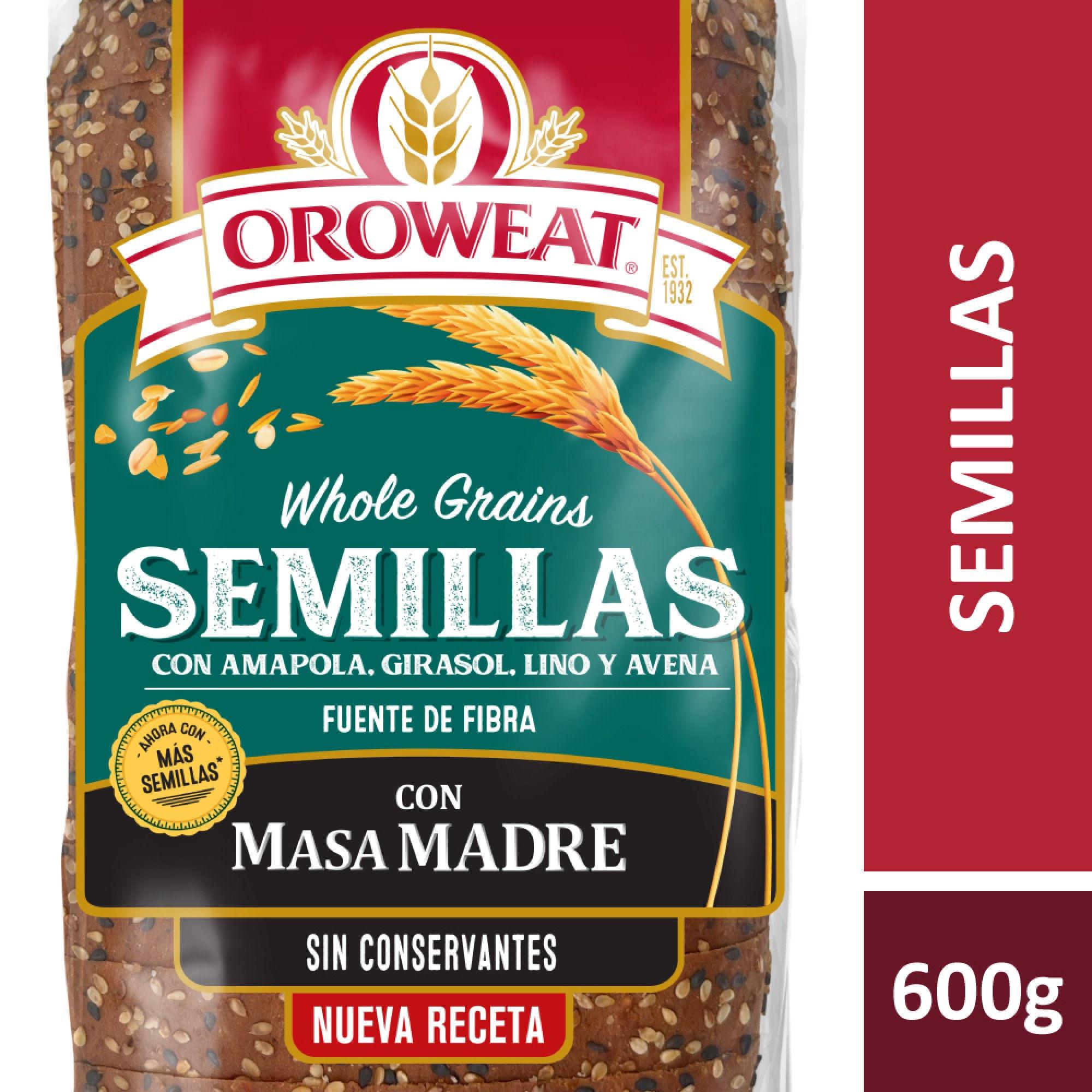 PAN SEMILLAS C/MASA MADRE OROWEAT 600gr