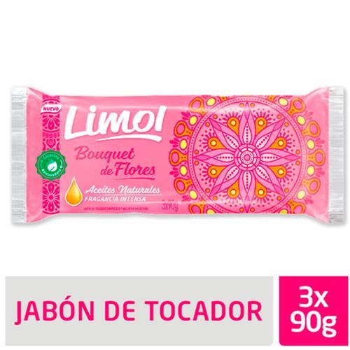 JABON TOCADOR FLORES LIMOL 3x90grs