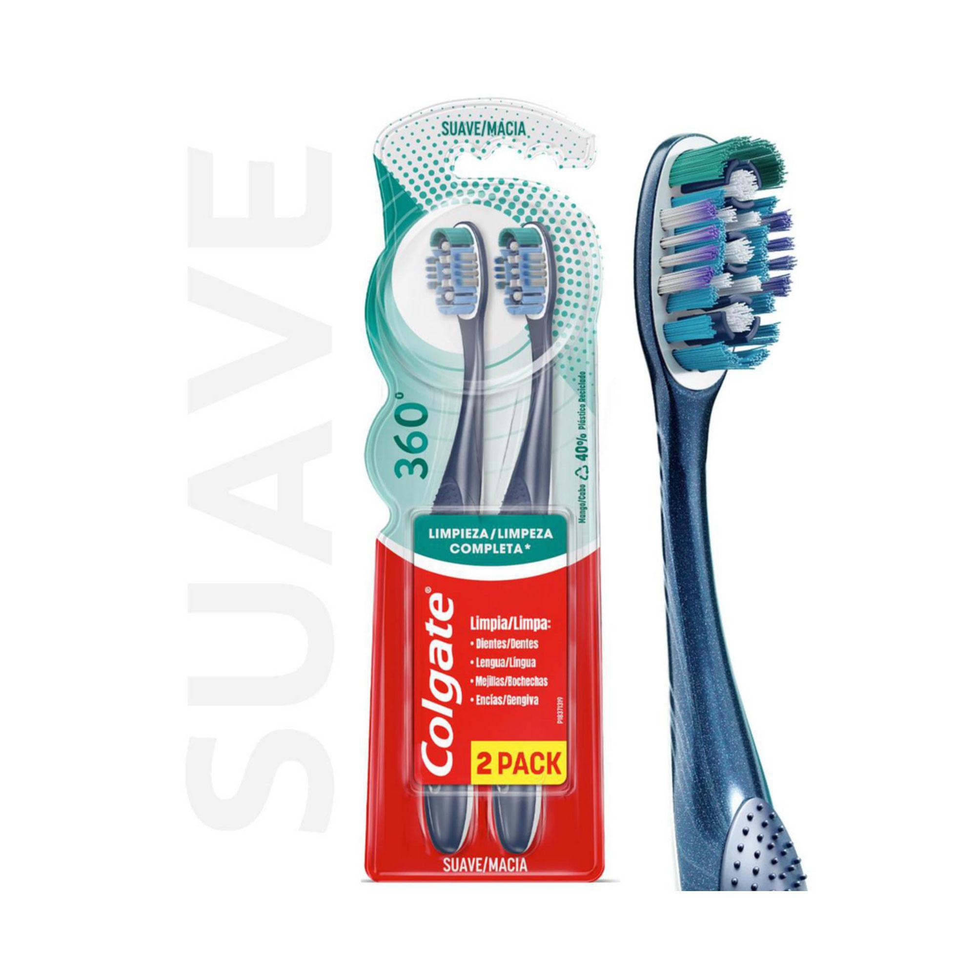 CEPILLOS 360 LIMPIEZA COMPLETA SUAVE COLGATE x 2u