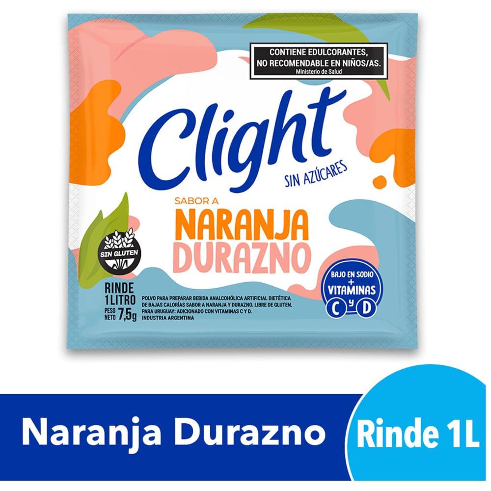 JUGO EN POLVO NARANJA Y DURAZNO CLIGHT x u