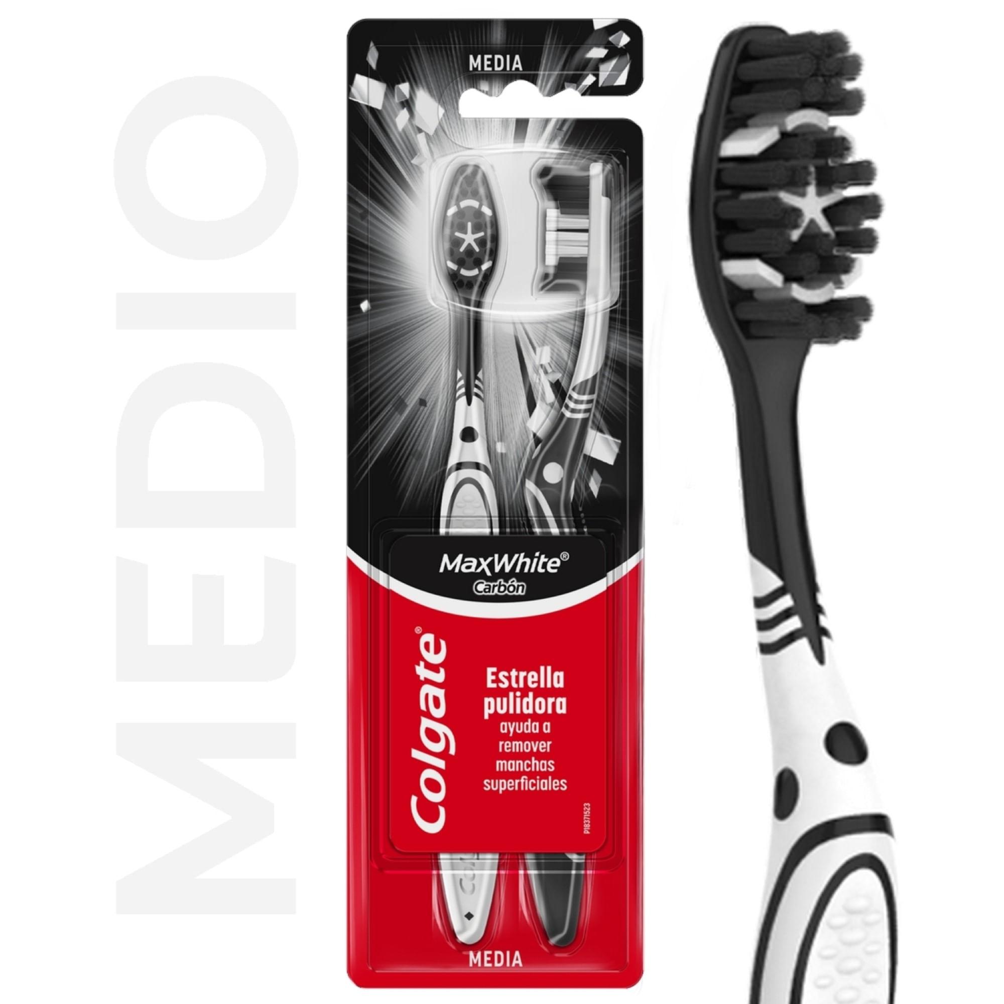 CEPILLO DENTAL MAX WHITE COLGATE CARBON x 2u