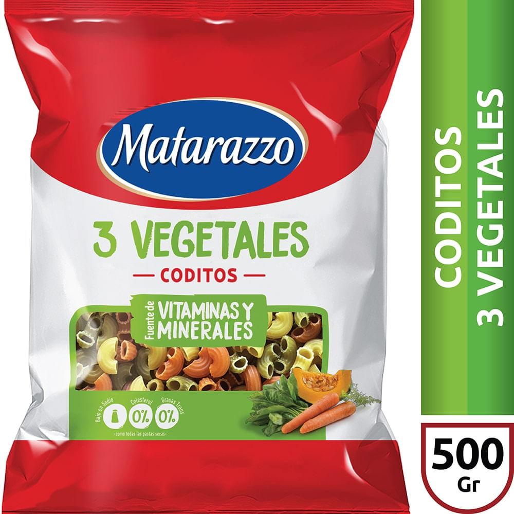 FIDEOS CODITO MATARAZZO 3 VEGET x 500g