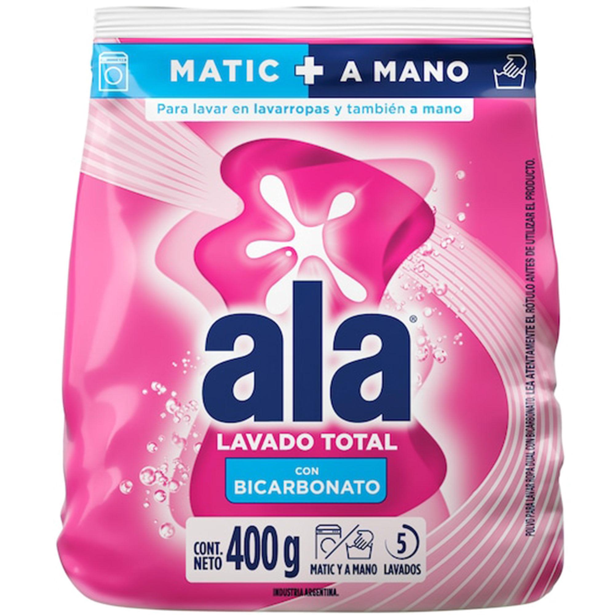 JABON POLVO c/BICARBONATO MATIC/A MANO ALA 400gr