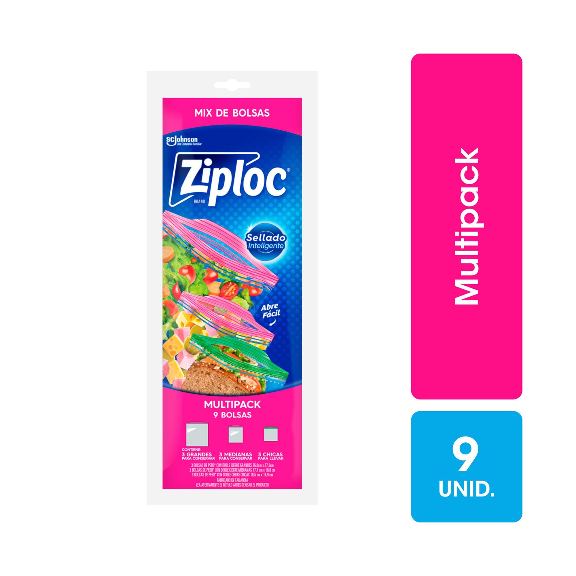 BOLSAS FREEZER ZIPLOC MULTIPACK x9un