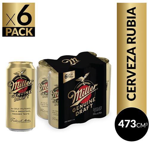 CERVEZA MILLER PACK 473cc x 6u