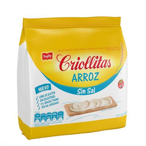 TOSTADAS CRIOLLITAS ARROZ SIN SAL x 110g