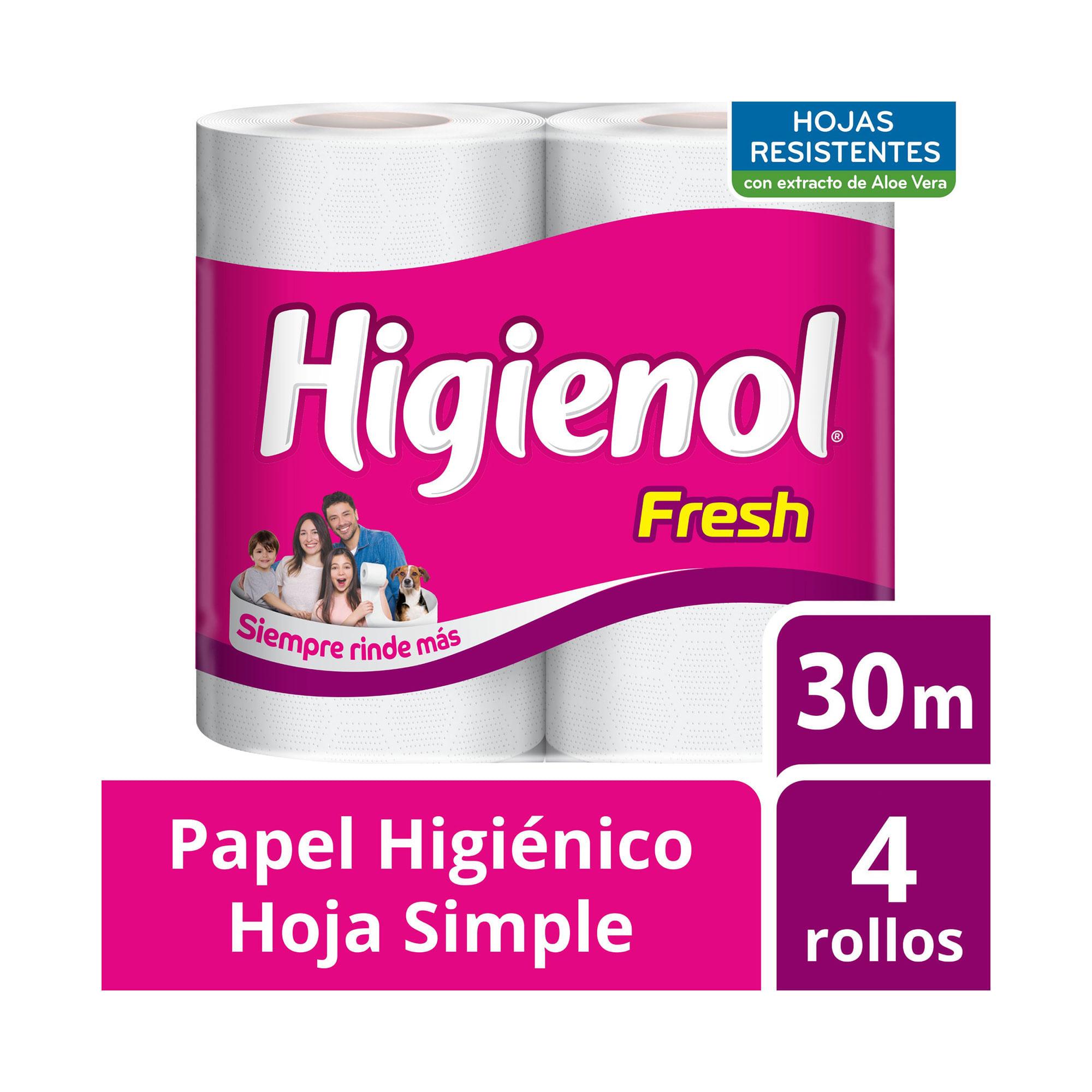 PAPEL HIGIENICO FRESH HIGIENOL 4x30mts