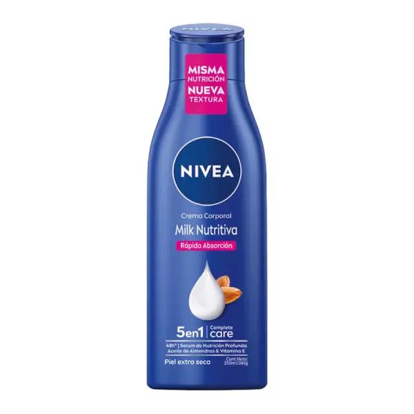 CREMA NUTRITIVA BODY MILK RAPIDA ABSORCION NIVEA X 250