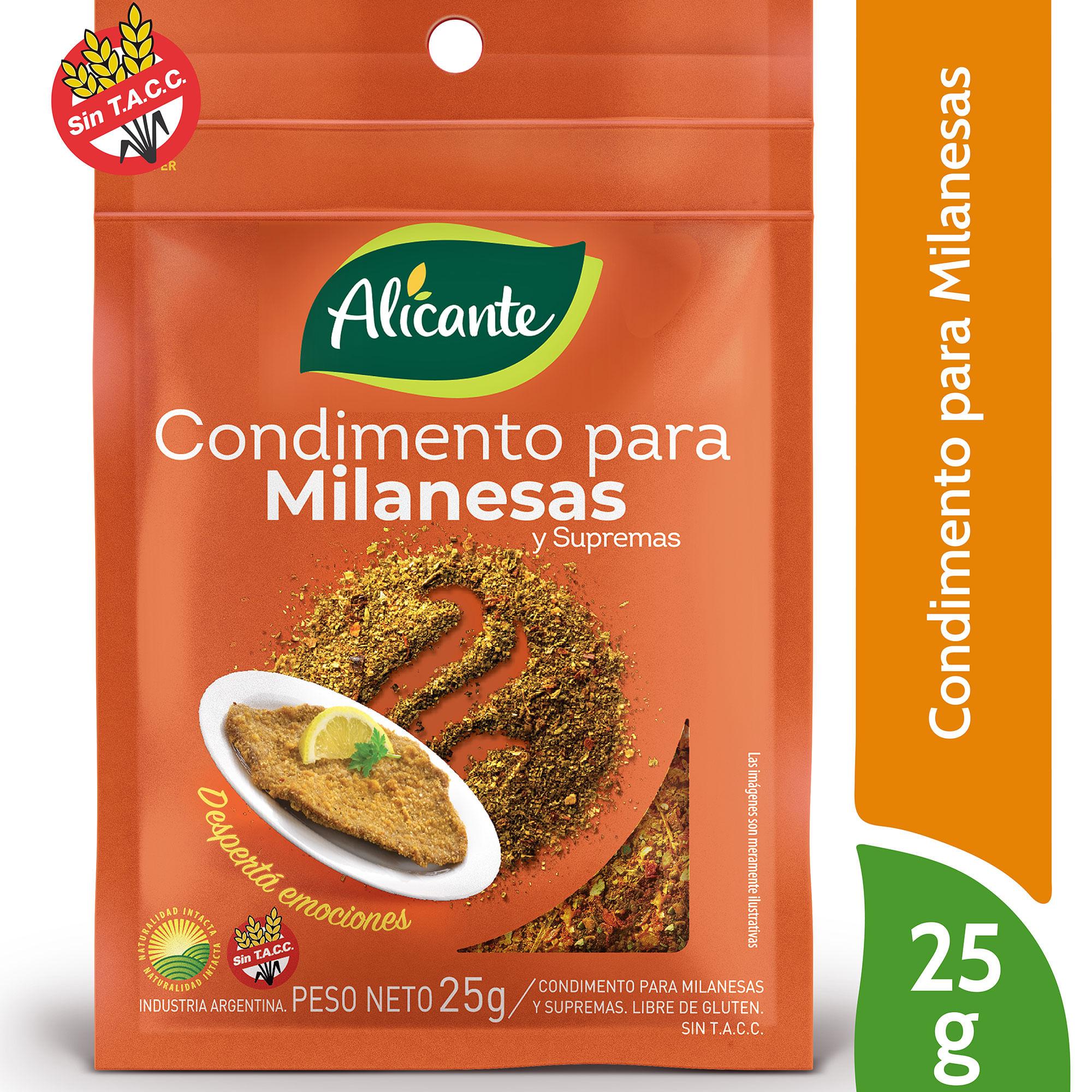 CONDIMENTO P/MILANESAS ALICANTE x 25g