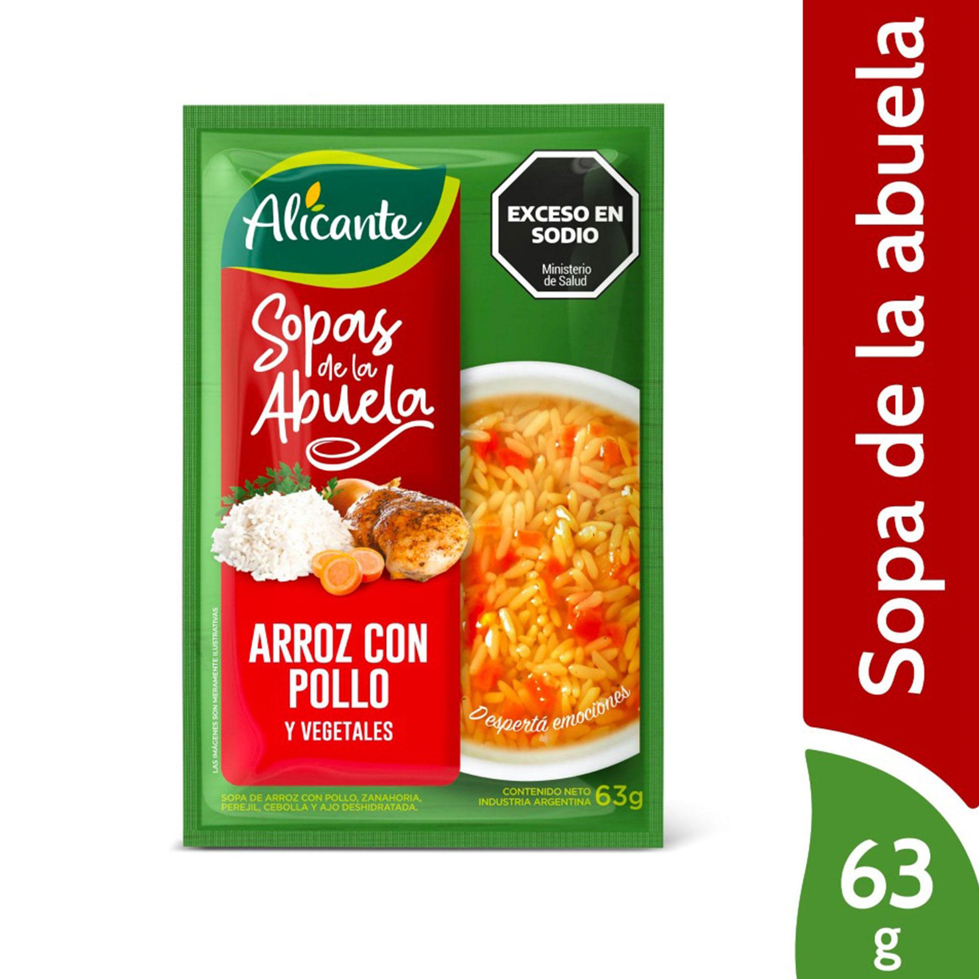 SOPA ARROZ CON POLLO Y VEGETALES ALICANTE X63GRS