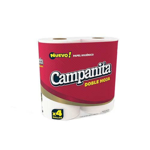 PAPEL HIGIENICO CAMPANITA DOBLE HOJA x 4u