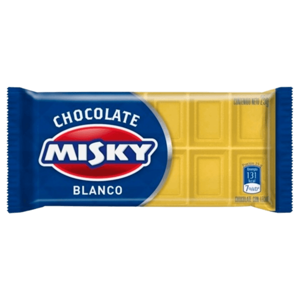 CHOCOLATE CELOFAN BLANCO MISKY x 25g