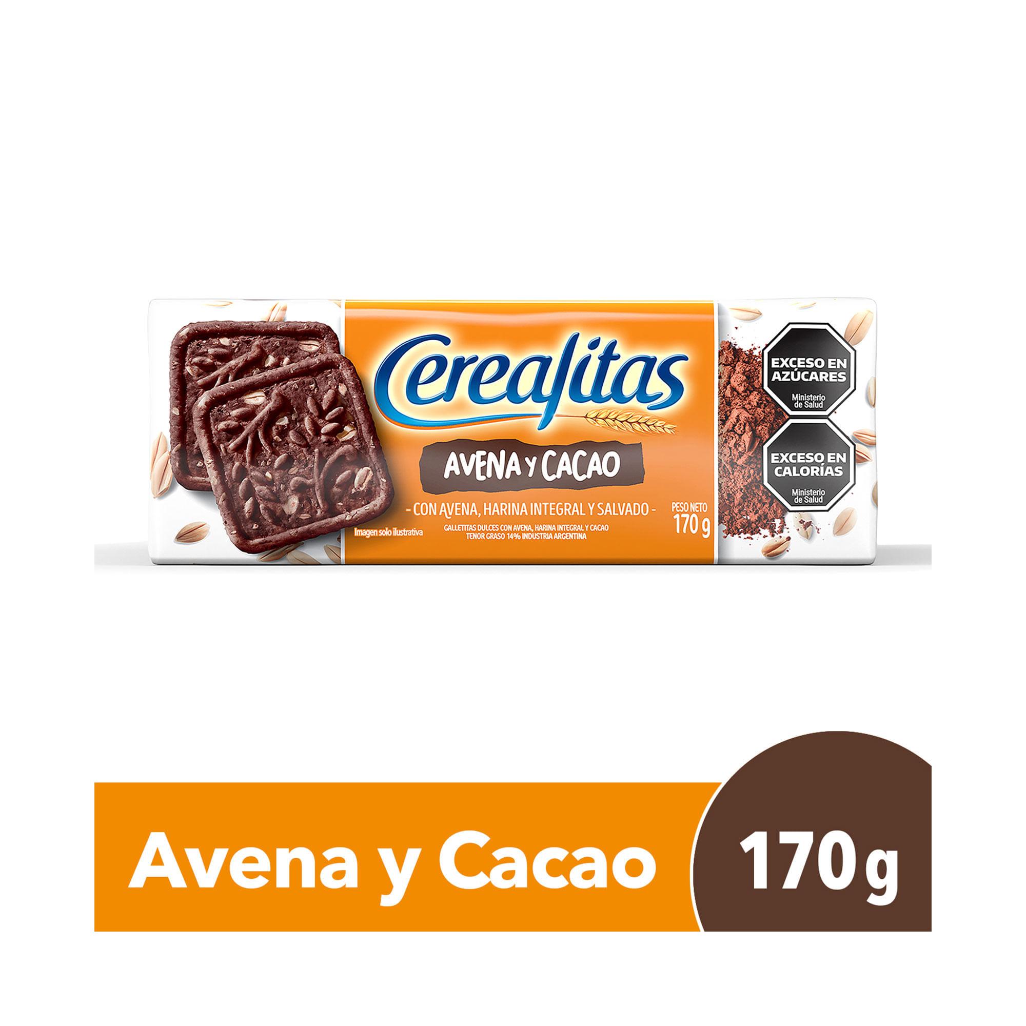 GALLETITAS CEREALITAS AVENA Y CACAO x 170g