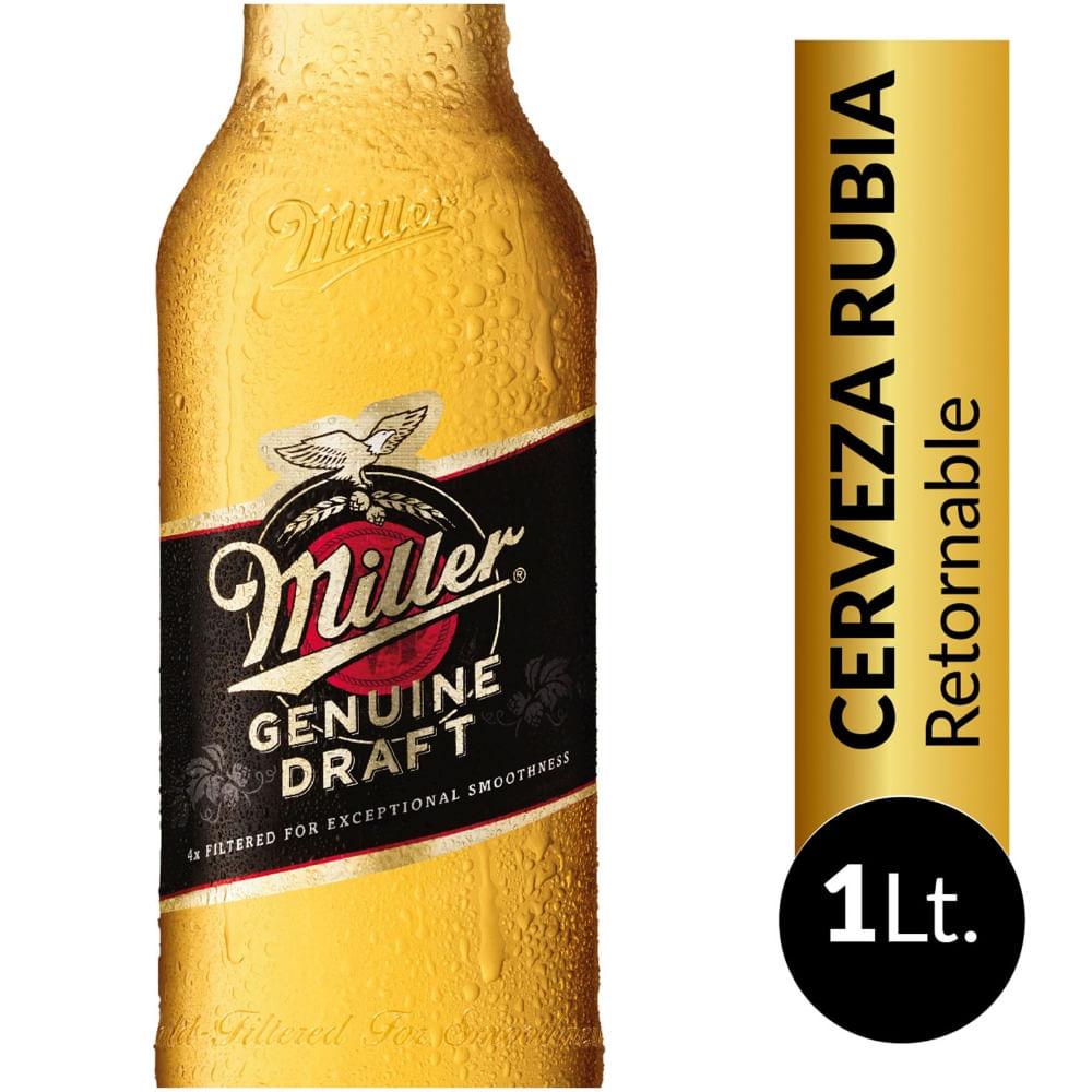 CERVEZA RUBIA MILLER RET x 1L