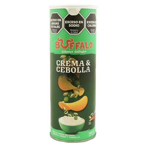 PAPAS TUBO BUFFALO CREMA Y CEBOLLA X140GRS