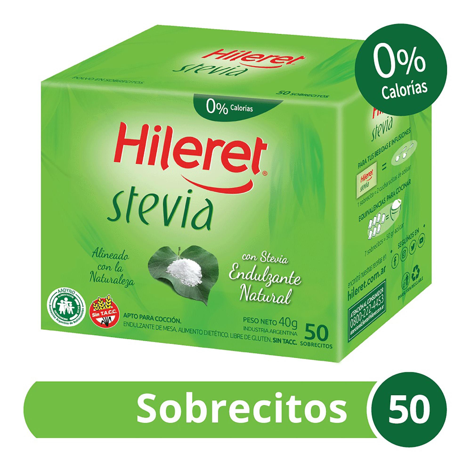 EDULCORANTE HILERET STEVIA x 50u