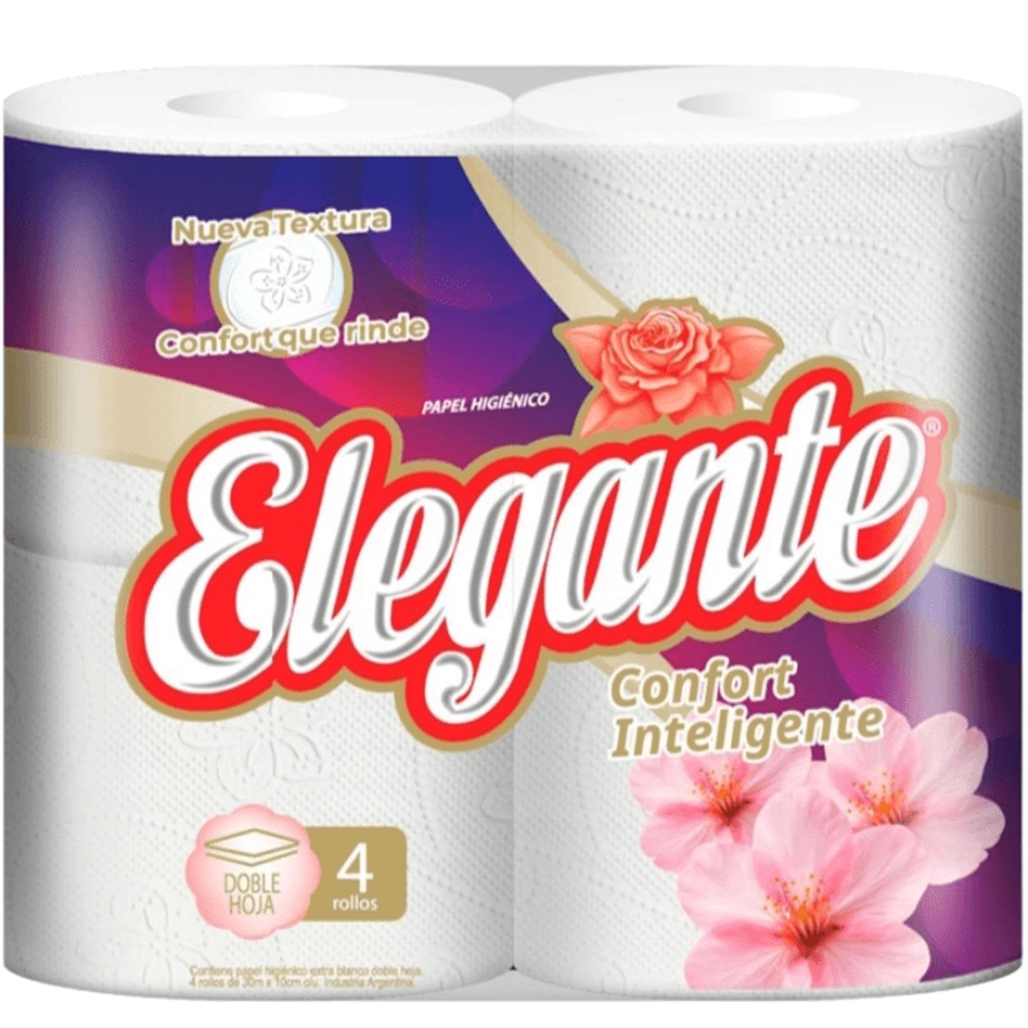 PAPEL HIGIENICO ELEGANTE DOBLE HOJA 4X30MTRS
