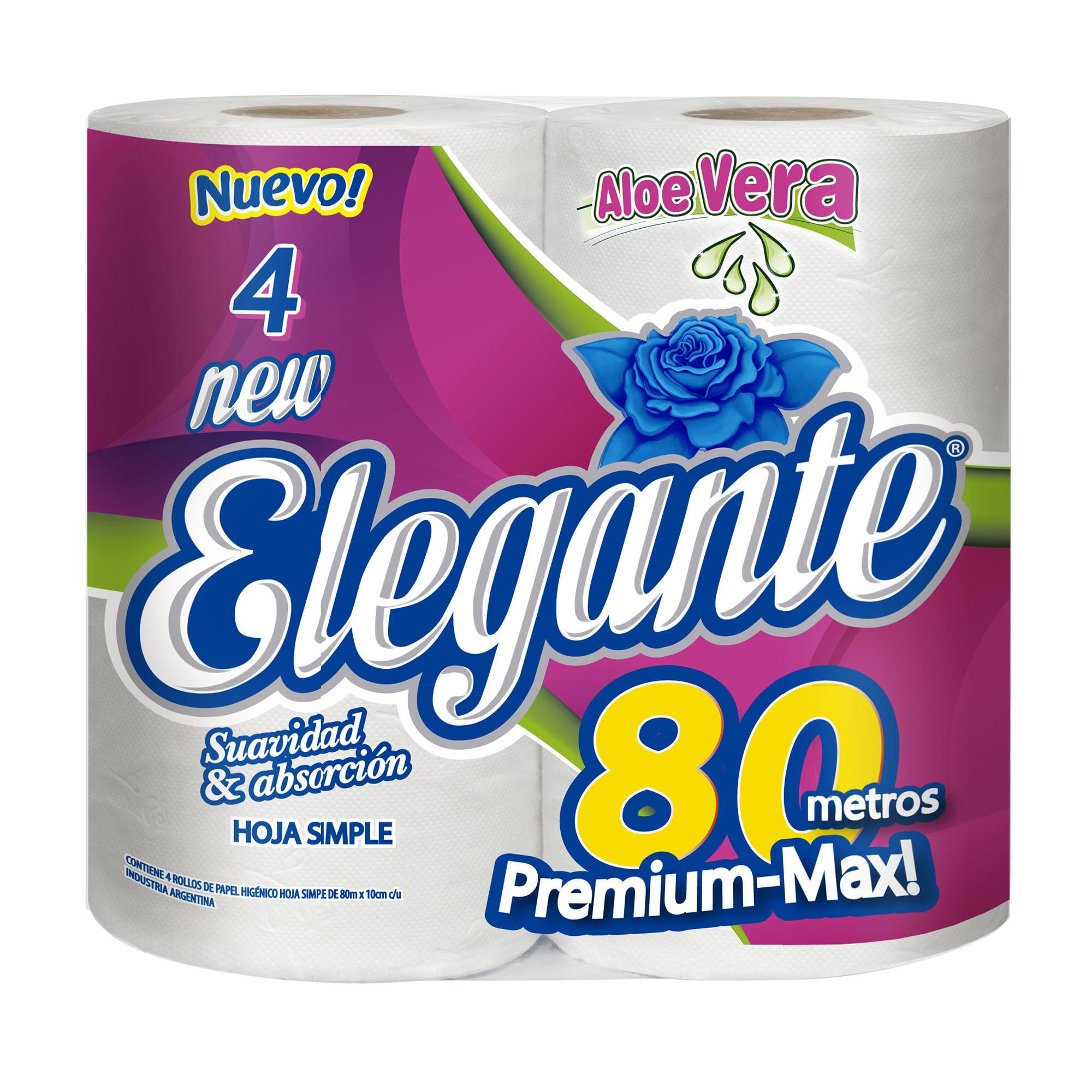 PAPEL HIGIENICO ELEGANTE ALOE 4x80mtrs