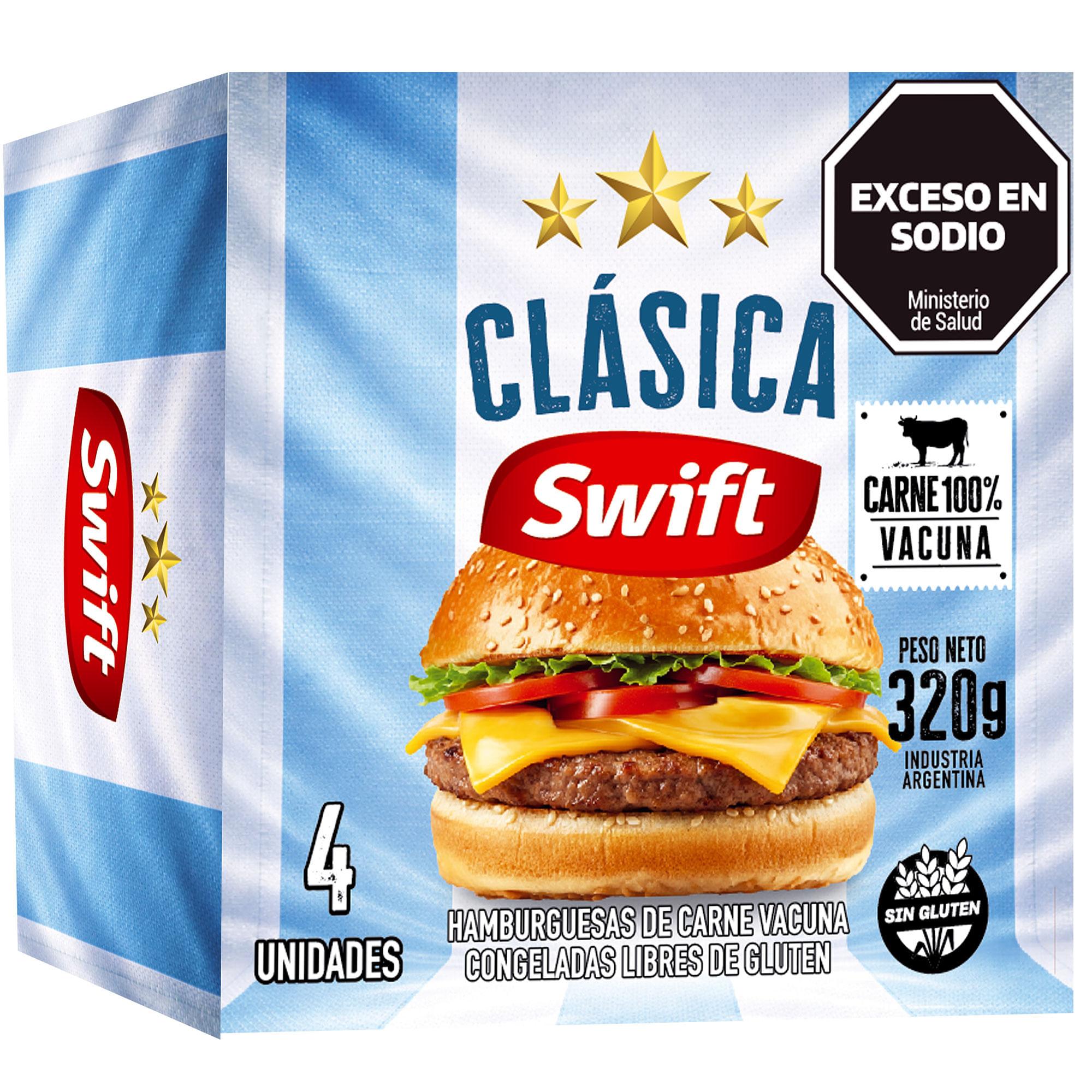 HAMBURGUESA BURGER CLA SWIFT x 4 u x 80g