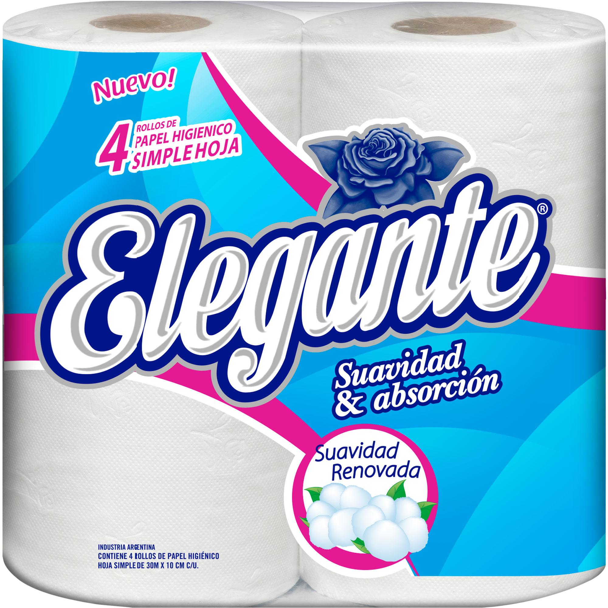 PAPEL HIGIENICO ELEGANTE SIMPLE HOJA HS 4x30mt
