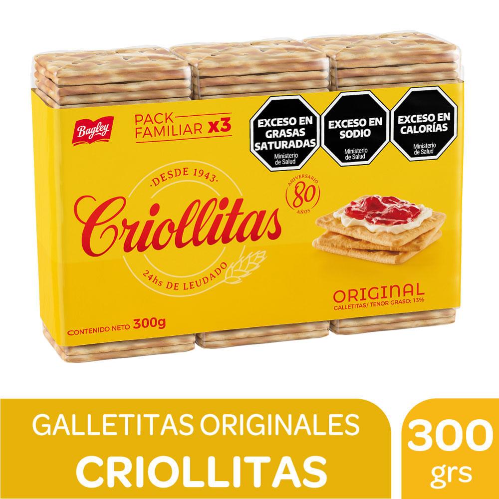 GALLETITAS CRIOLLITAS FAMILIAR PACK 3 x 100g