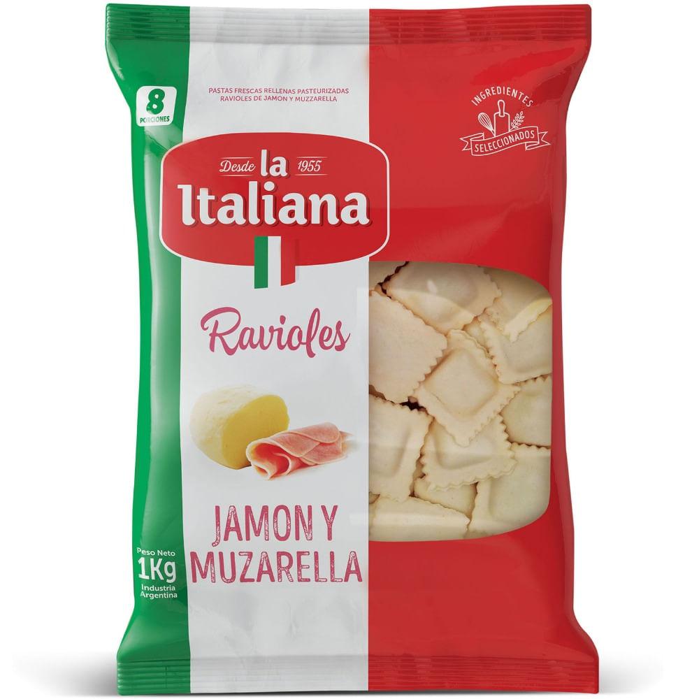 RAVIOLES JAMON Y MUZZA LA ITALIANA x 1K