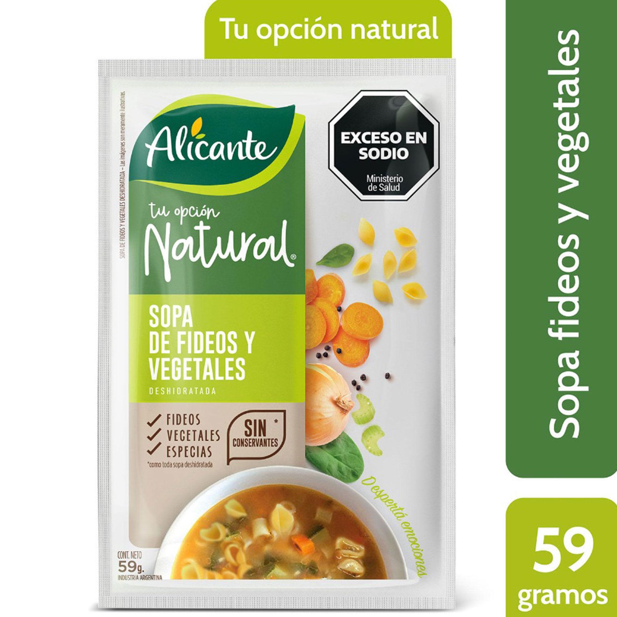 SOPA ALICANTE NATURAL FIDEOS CON VEGETALES X 59G