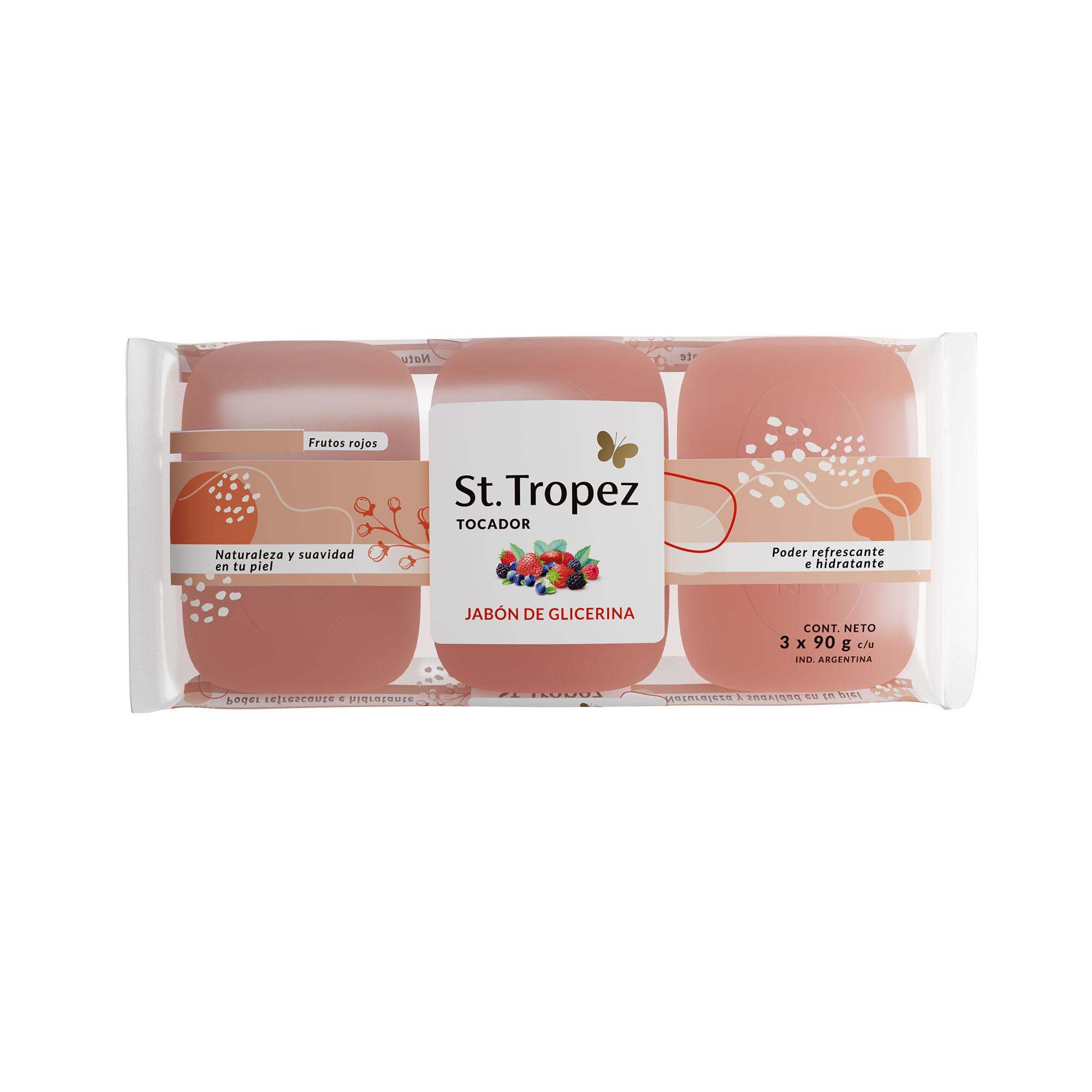 JABON GLICERINA FRUTOS ROJOS ST TROPEZ 3x90g