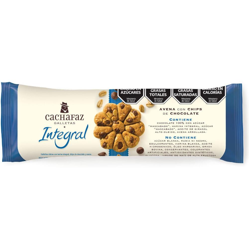 GALLETAS INTEGRALES AVENA Y CHIPS CACHAFAZ x 225g