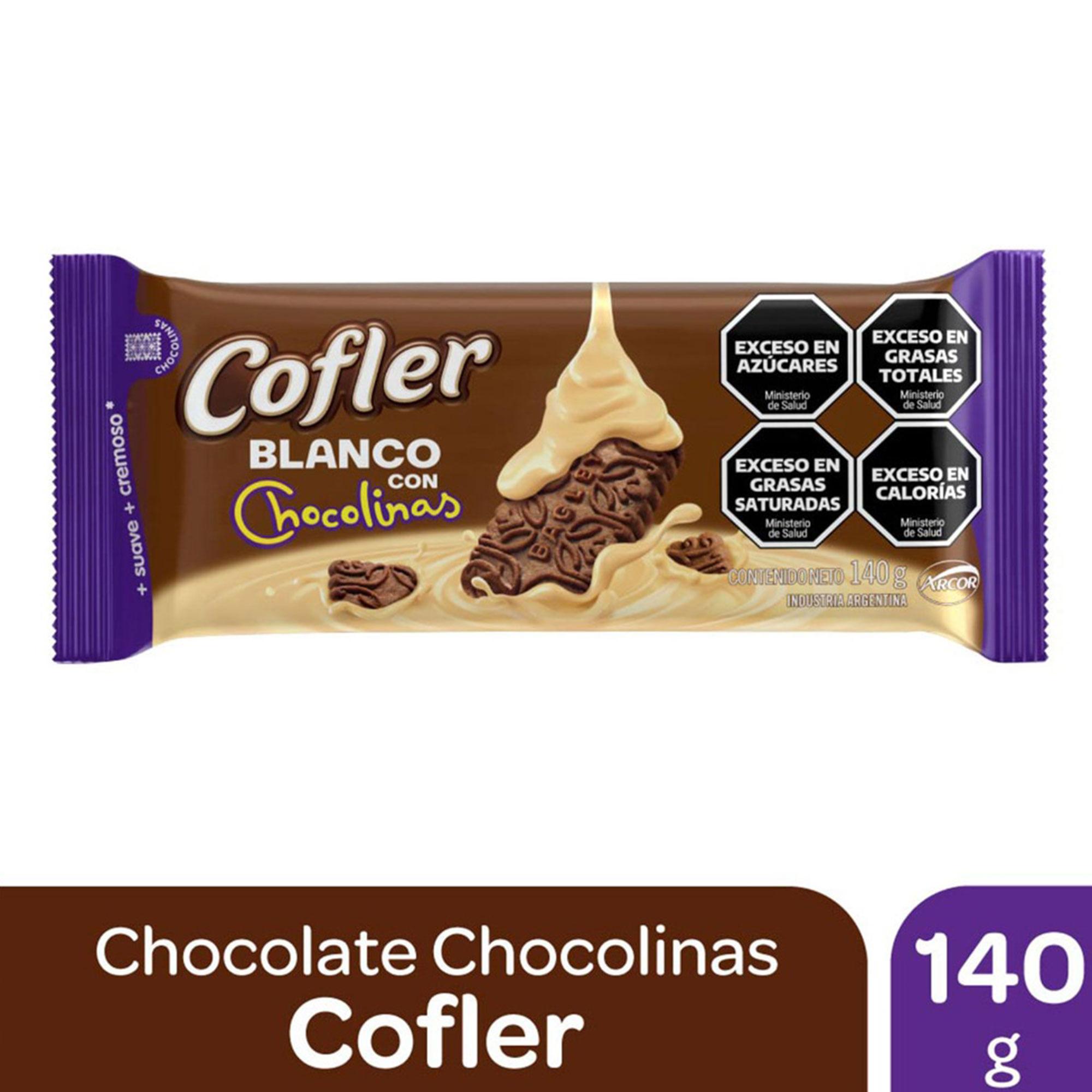 CHOCOLATE COFLER BLAN C/CHOCOLINAS x 140g
