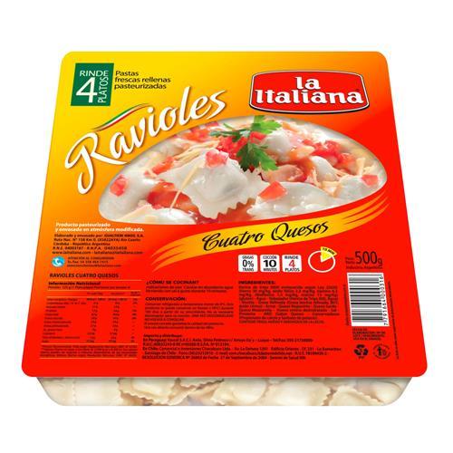 RAVIOLES 4 QUESOS LA ITALIANA x 500g